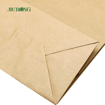 Flacher Griff nehmen weiße Kraftpapier-Tasche mit Logo Print weg