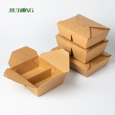 Verpackenbehälter biologisch abbaubares Kraftpapier-Togo Box Fast Food Takeaways