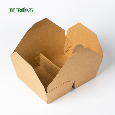 Verpackenbehälter biologisch abbaubares Kraftpapier-Togo Box Fast Food Takeaways