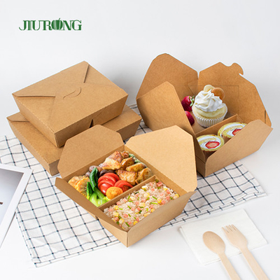 Verpackenbehälter biologisch abbaubares Kraftpapier-Togo Box Fast Food Takeaways