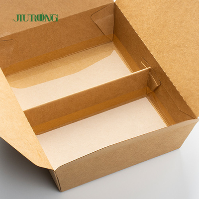 Verpackenbehälter biologisch abbaubares Kraftpapier-Togo Box Fast Food Takeaways