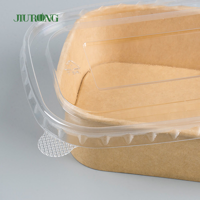 Einzelne Wand nehmen die Nahrungsmittelbehälter-Kraftpapier-Salat-Schüssel weg, die mit HAUSTIER Deckel verpackt