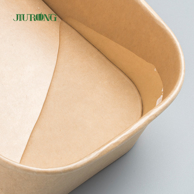 Einzelne Wand nehmen die Nahrungsmittelbehälter-Kraftpapier-Salat-Schüssel weg, die mit HAUSTIER Deckel verpackt