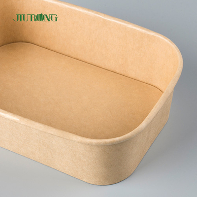Einzelne Wand nehmen die Nahrungsmittelbehälter-Kraftpapier-Salat-Schüssel weg, die mit HAUSTIER Deckel verpackt