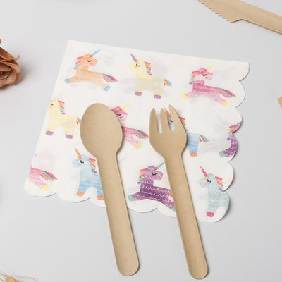 Esszimmer-biologisch abbaubares Wegwerftischbesteck-festliche Partei Unicorn Paper Napkin
