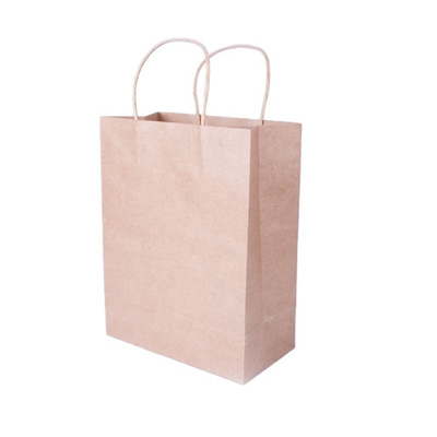 Biologisch abbaubare Papiertüte mit flachem Griff, umweltfreundlich, 280 mm Logo-Druck